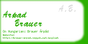 arpad brauer business card