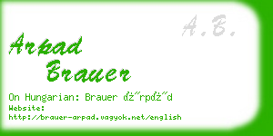 arpad brauer business card